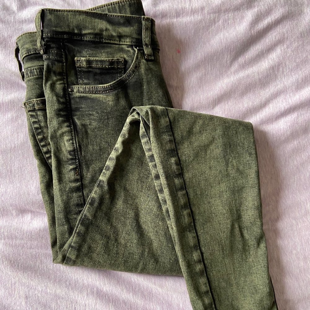 Topshop High Waist Jamie Green Acid Jeans